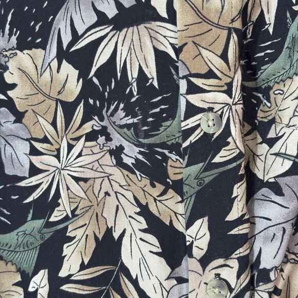 Pierre Cardin VTG Marlin & Palm Leaves Shirt Mens L Lightweight Hawaiian Fishing - Picture 5 of 7